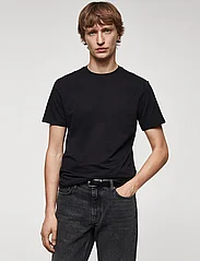 Mango - Stretch cotton T-shirt - laveste priser - black - 2