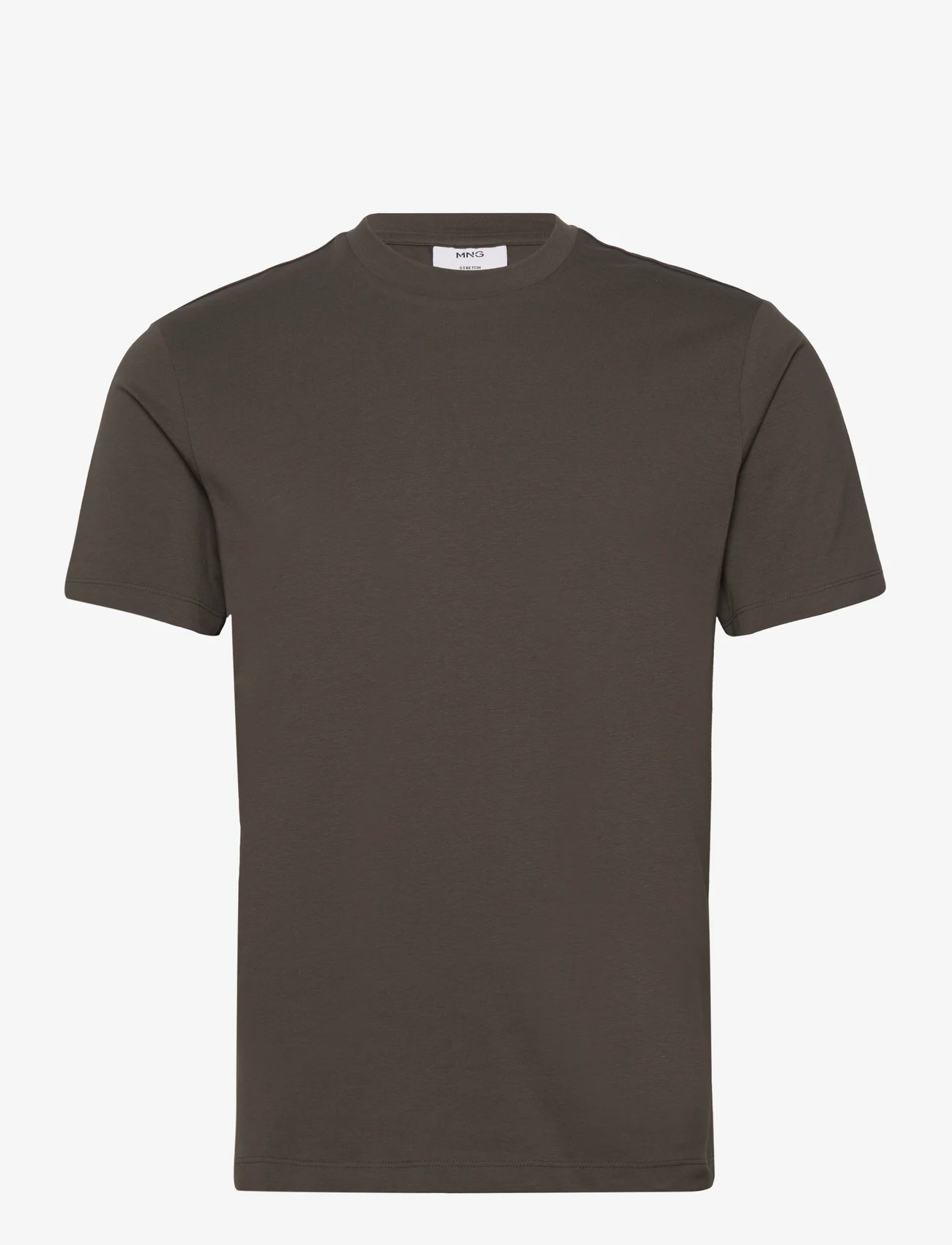 Mango - Stretch cotton T-shirt - lägsta priserna - dark green - 0