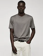Mango - Mercerized slim fit T-shirt - laveste priser - medium grey - 2