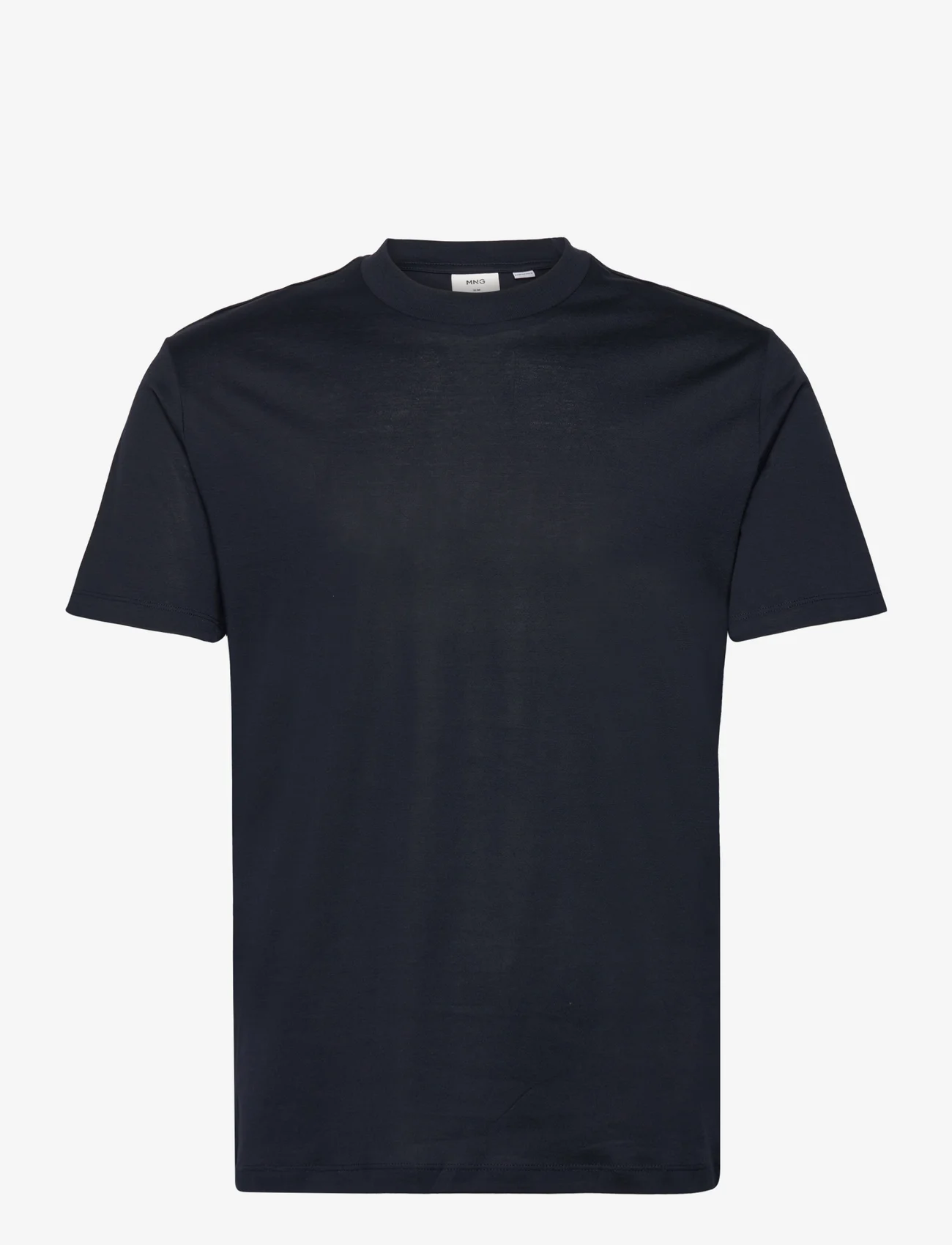 Mango - Mercerized slim fit T-shirt - laveste priser - navy - 0