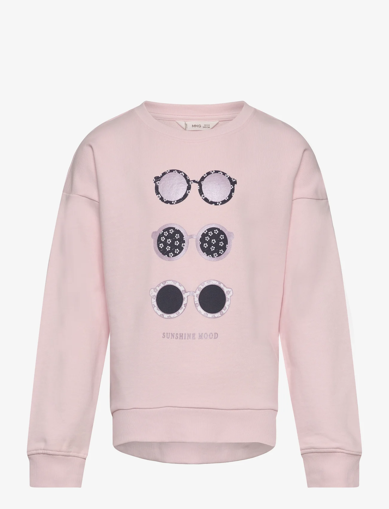 Mango - Cotton-blend message sweatshirt - sweatshirts - lt-pastel pink - 0