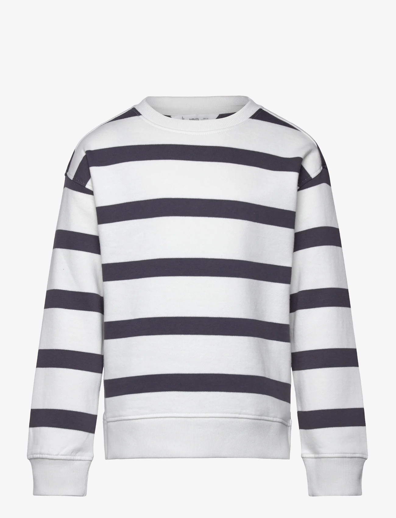 Mango - Striped print sweatshirt - sweatshirts - charcoal - 1