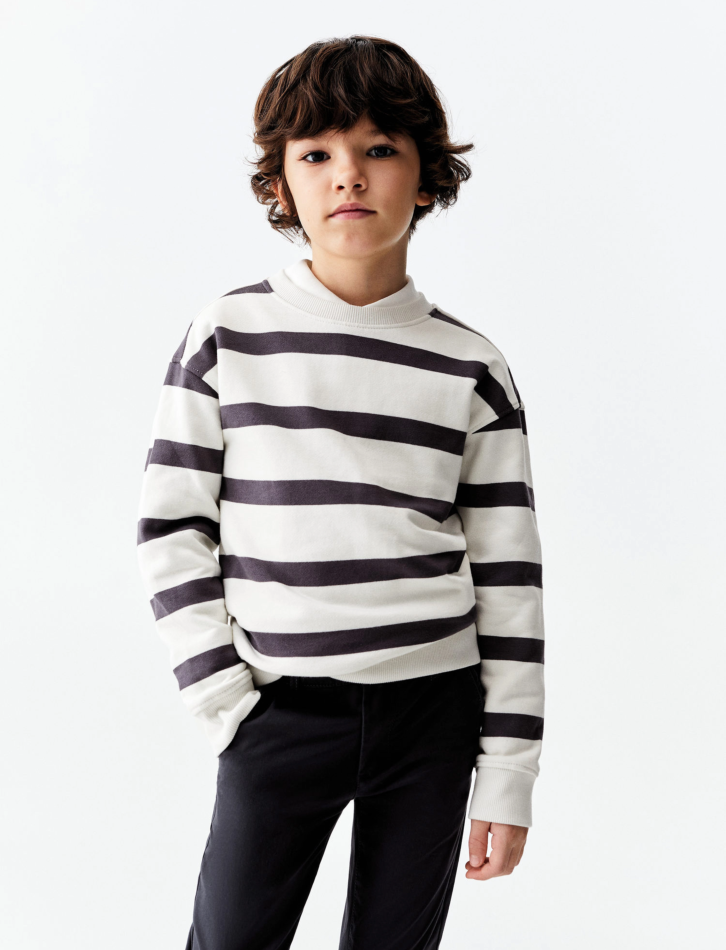 Striped print sweatshirt