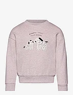 Printed cotton sweatshirt - LT PASTEL BROWN