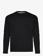 Long sleeve cotton t-shirt - BLACK