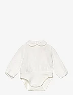 Cotton bodysuit blouse - NATURAL WHITE