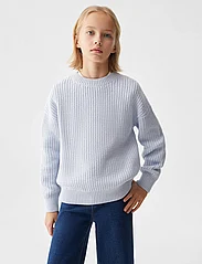 Mango - Reverse knit sweater - trøjer - lt-pastel blue - 0