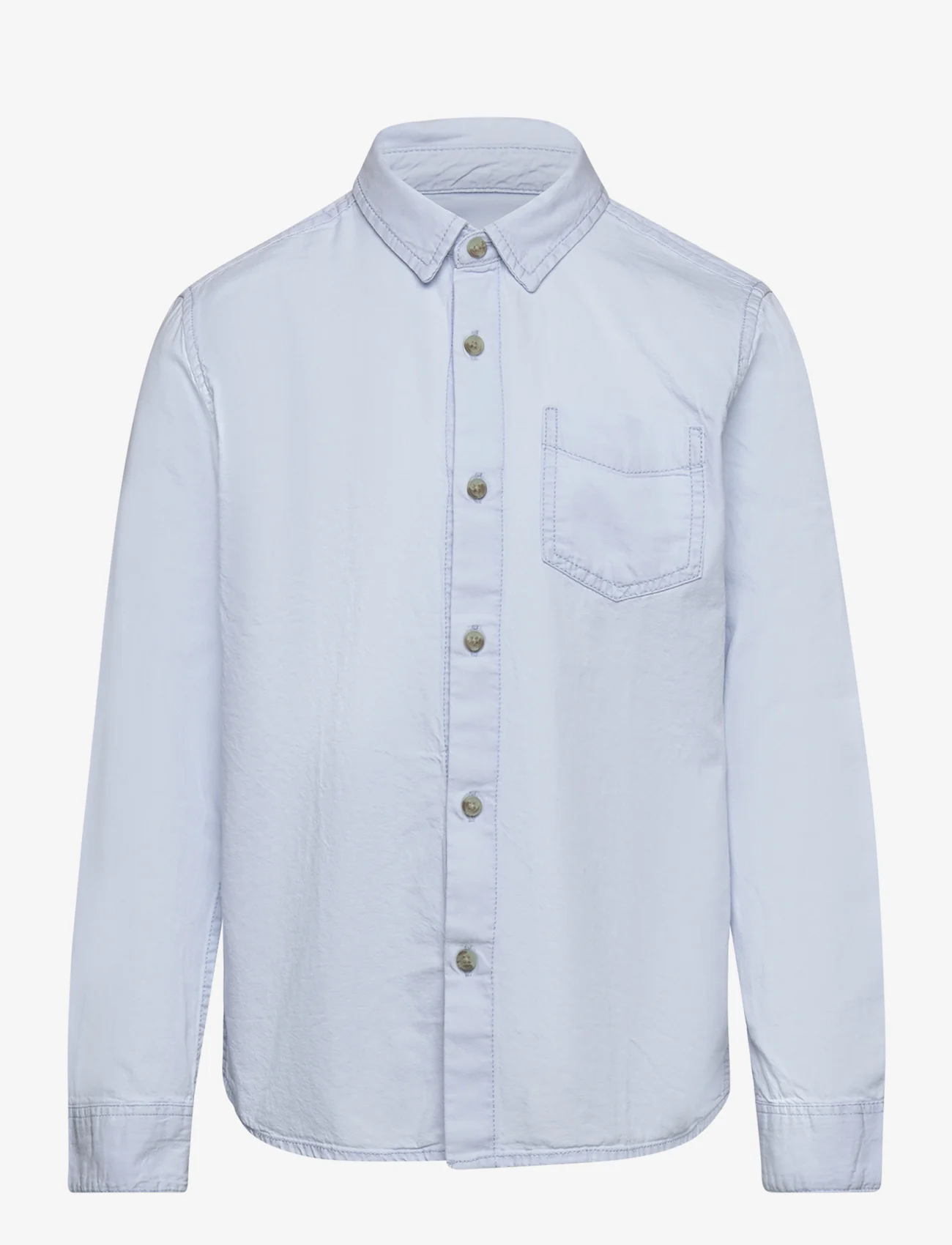 Mango - Pocket denim shirt - långärmade skjortor - open blue - 0