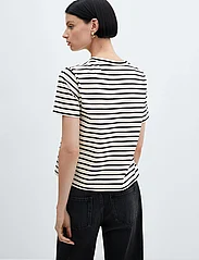 Mango - Message striped T-shirt - t-skjorter - black - 3