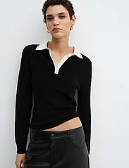 Mango - Knitted polo neck sweater - pikéer - black - 2