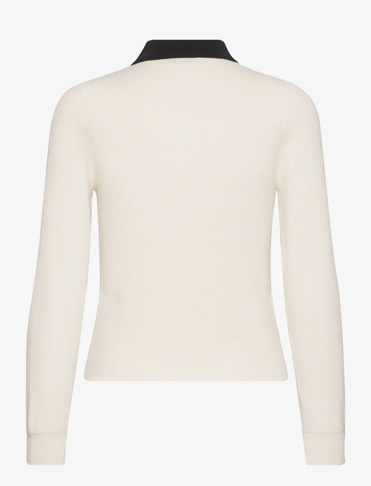Mango - Knitted polo neck sweater - poloskjorter - light beige - 1