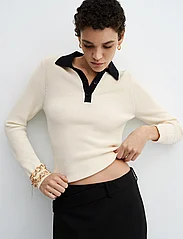 Mango - Knitted polo neck sweater - poloskjorter - light beige - 2