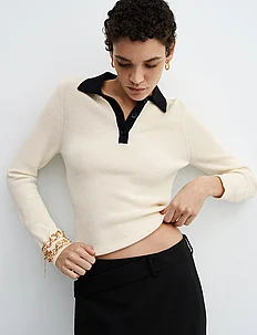 Knitted polo neck sweater, Mango