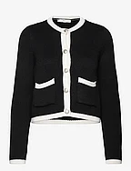 Knitted buttoned jacket - BLACK