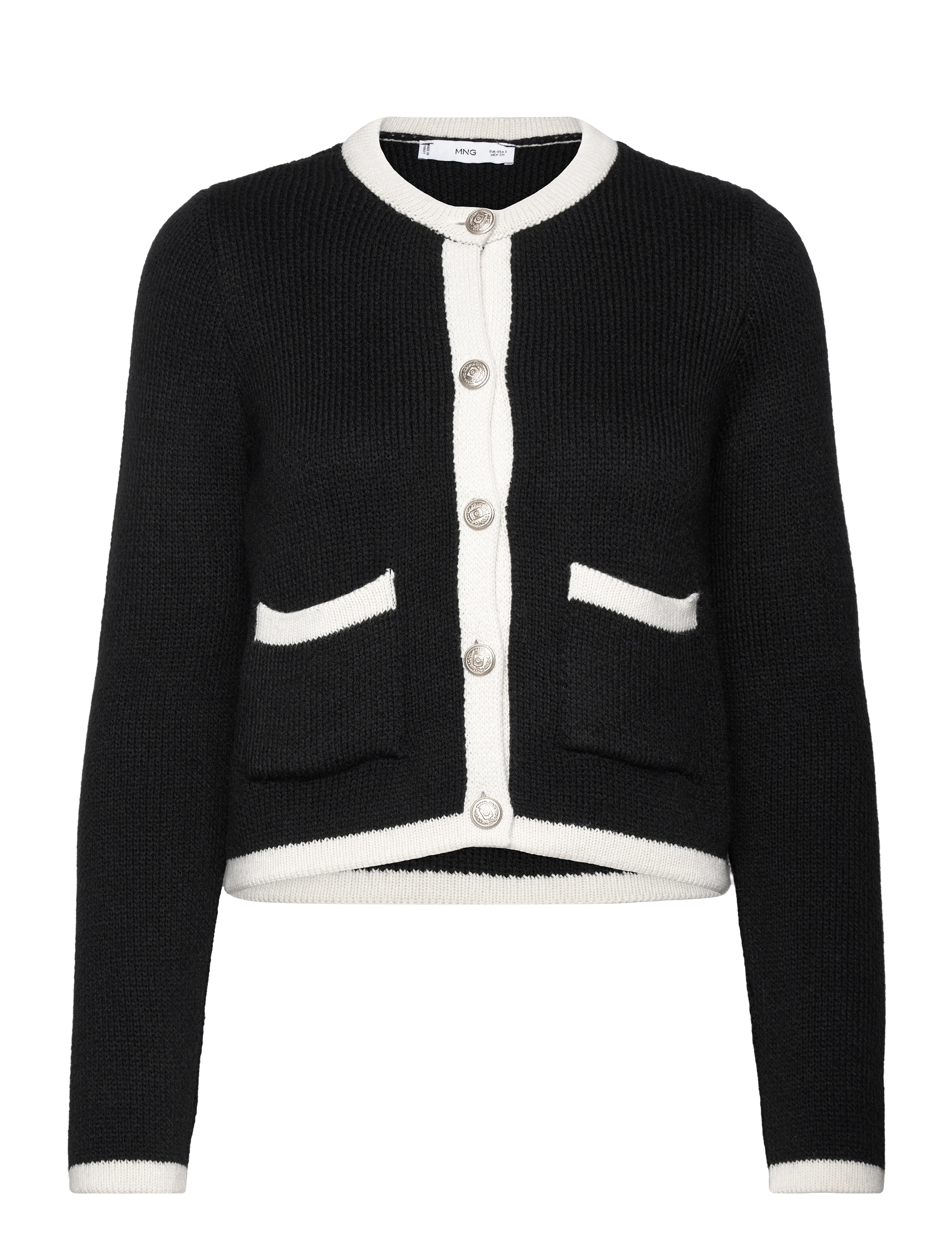 Knitted buttoned jacket