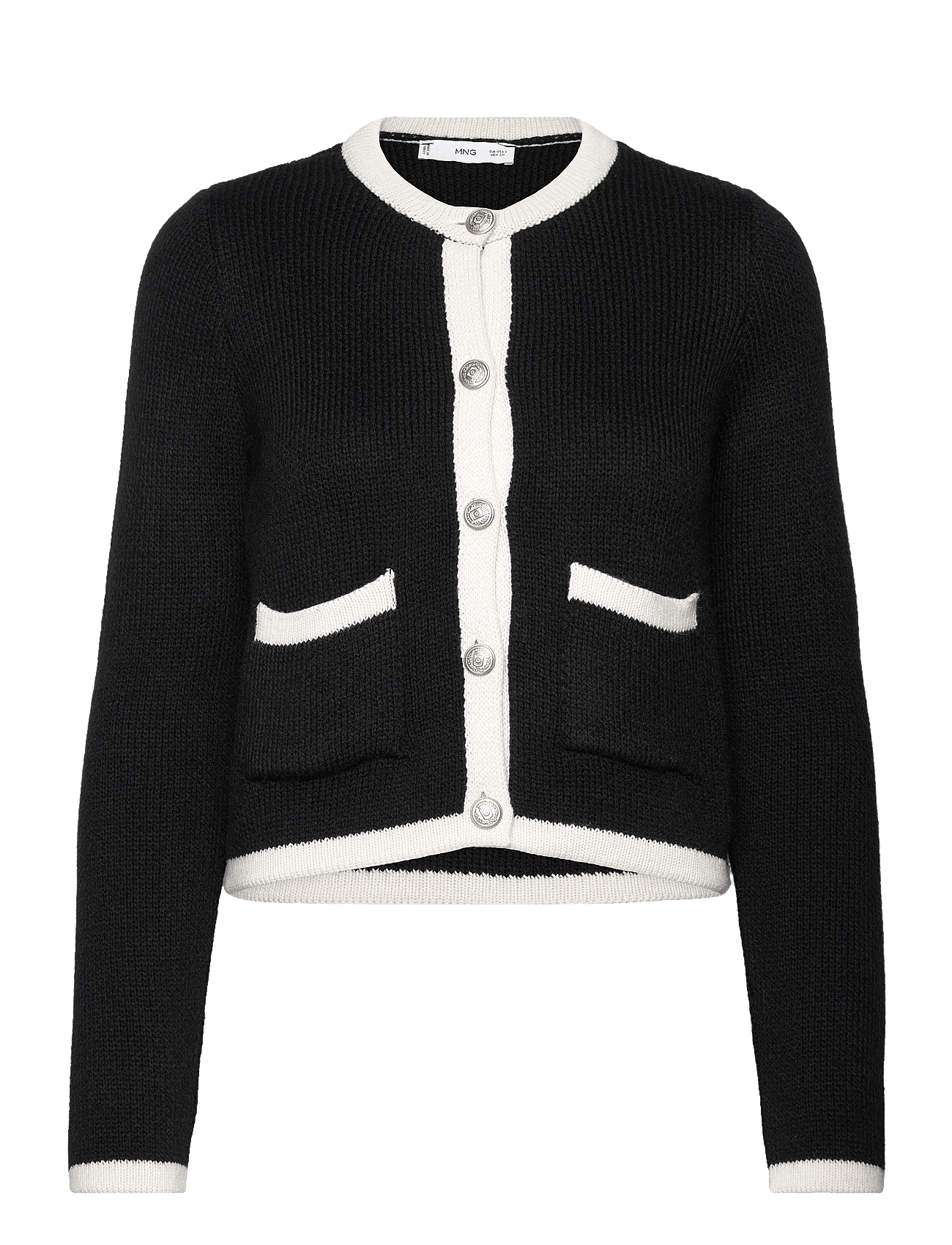 Knitted buttoned jacket