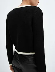 Mango - Knitted buttoned jacket - koftor - black - 3