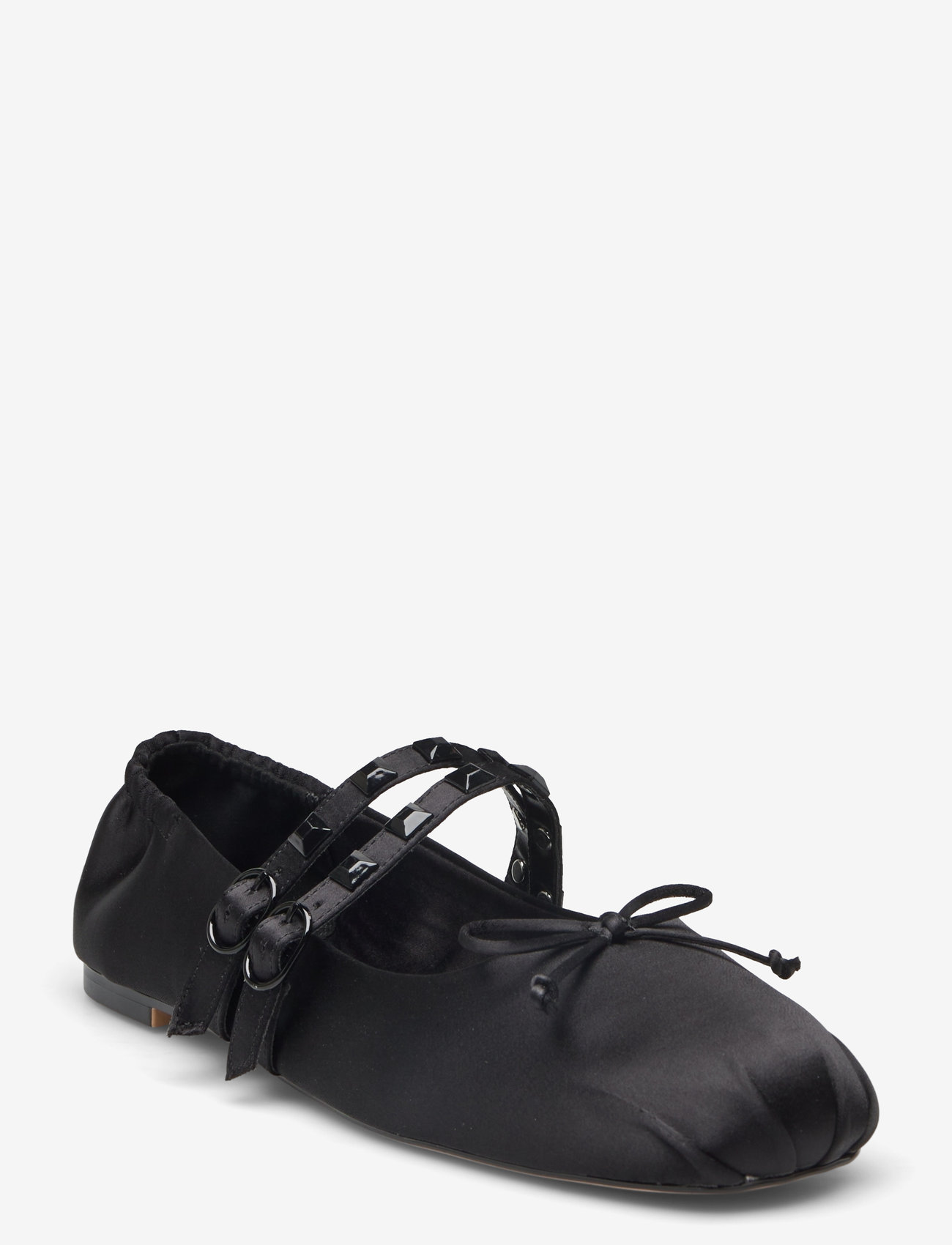 Mango - Satin ballet flats with studs - kvinder - black - 0