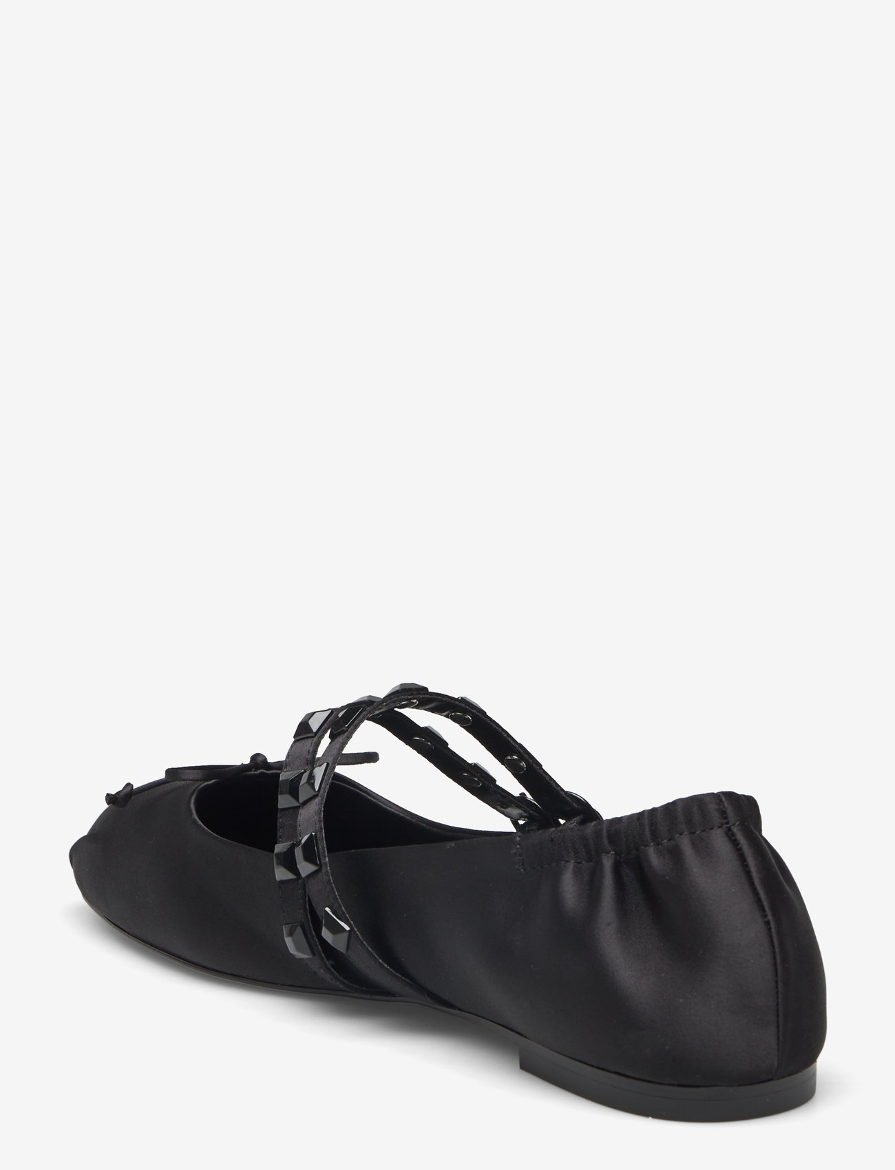 Mango - Satin ballet flats with studs - kvinder - black - 2
