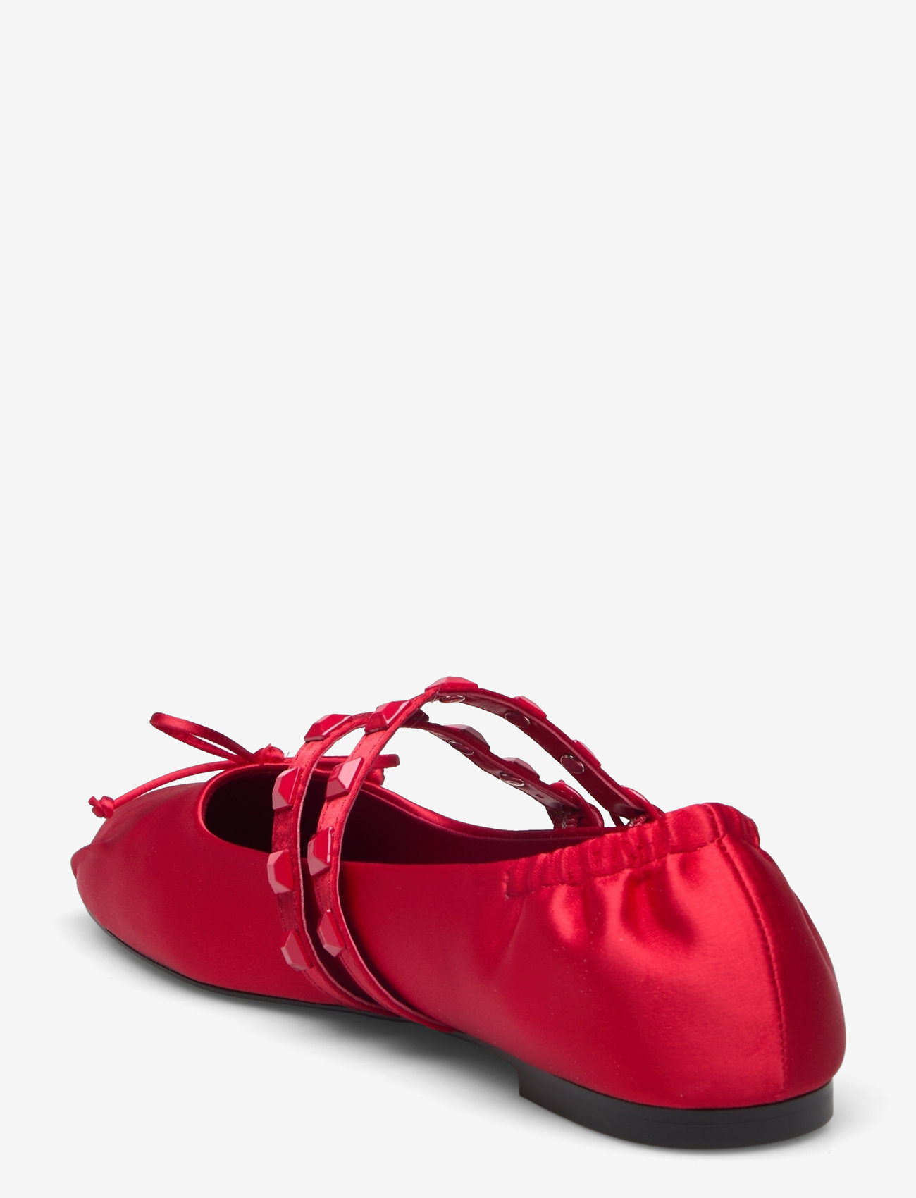 Mango - Satin ballet flats with studs - kvinder - red - 2