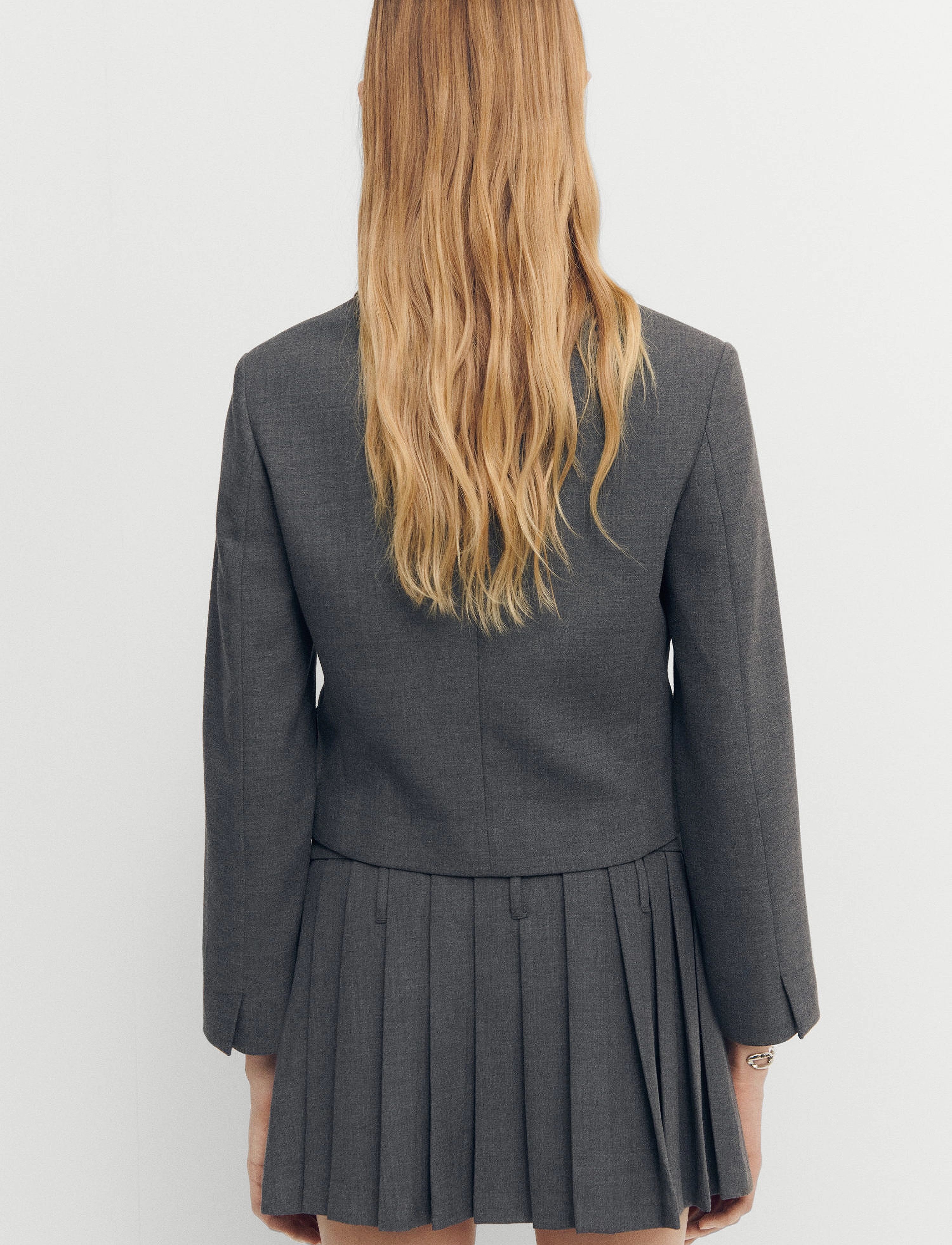 Mango - Pleated mini-skirt - pleated skirts - grey - 3