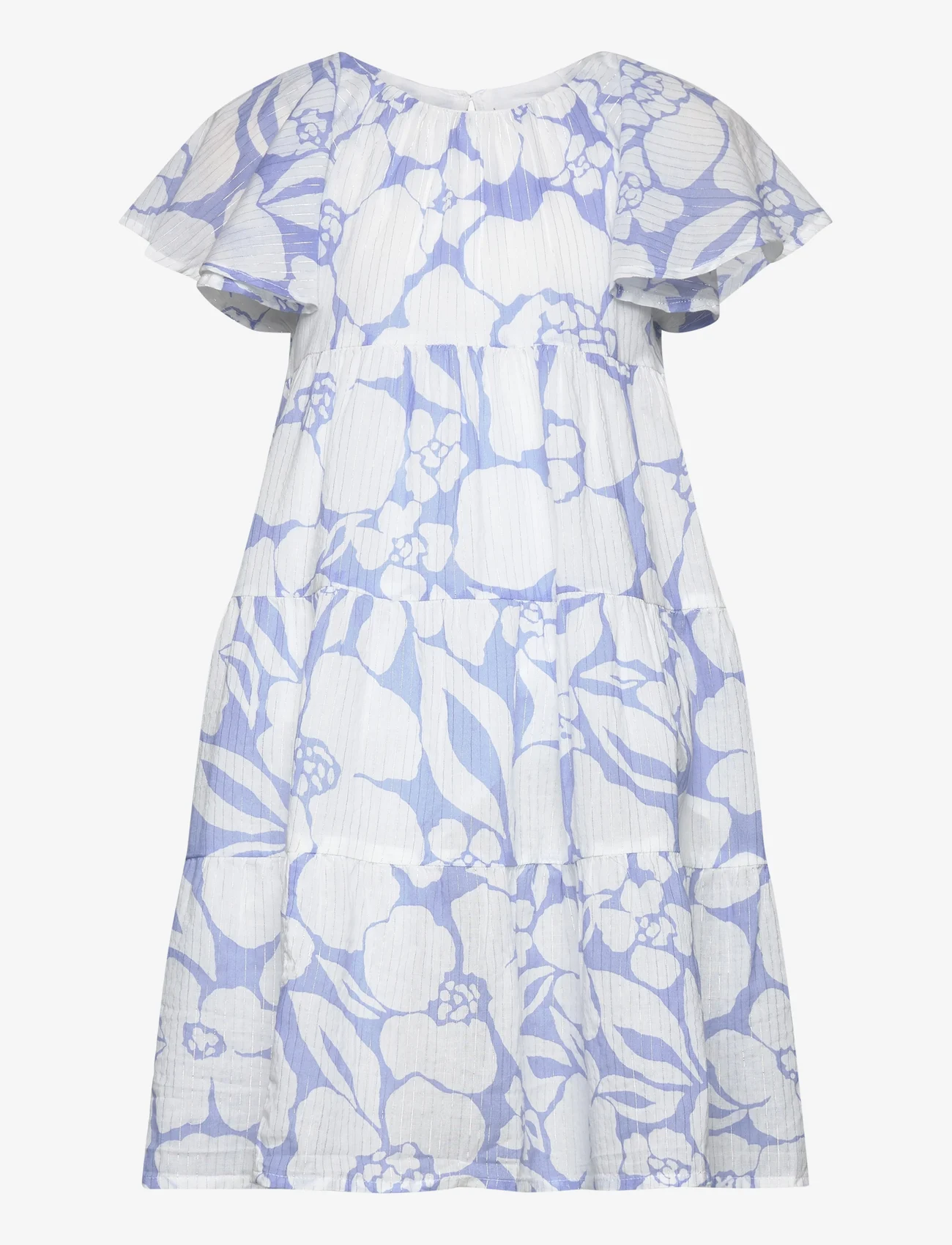 Mango - Printed cotton dress - festklänningar - medium blue - 0