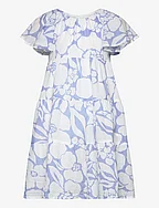 Printed cotton dress - MEDIUM BLUE