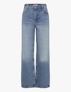 Loose mid-rise wideleg jeans, Mango