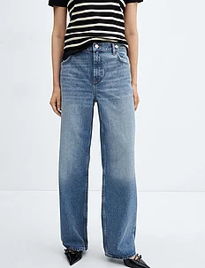 Loose mid-rise wideleg jeans, Mango