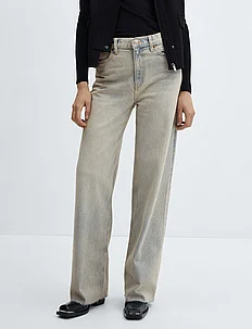 High-waist wideleg jeans, Mango