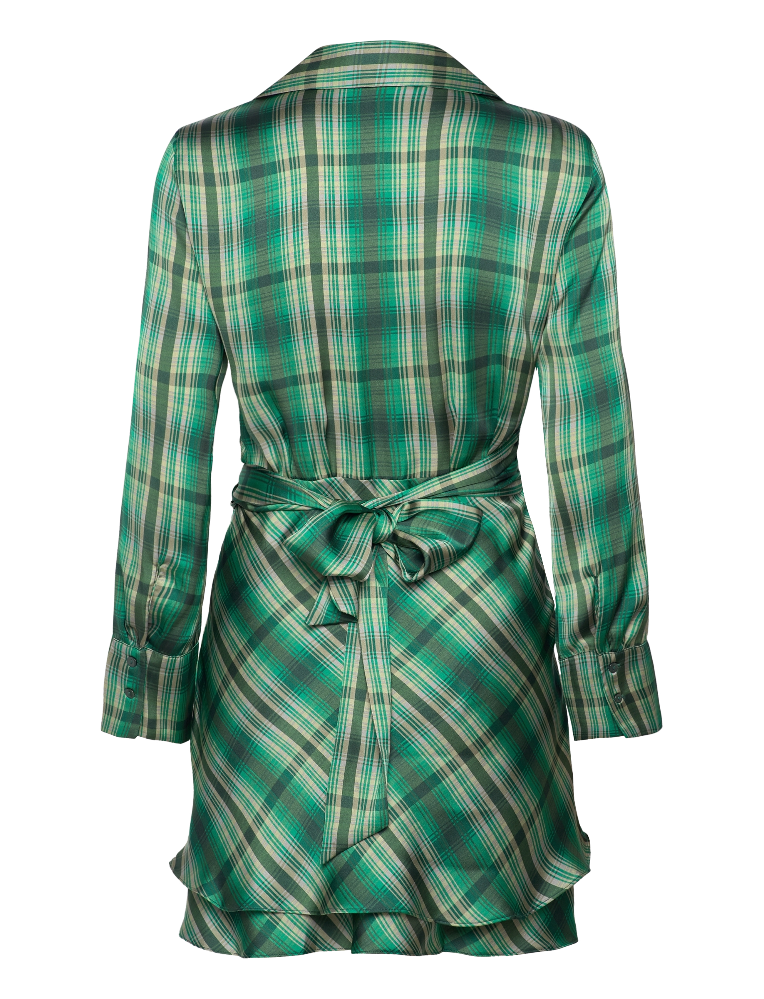 Mango - Check bow dress - minikleidid - green - 2