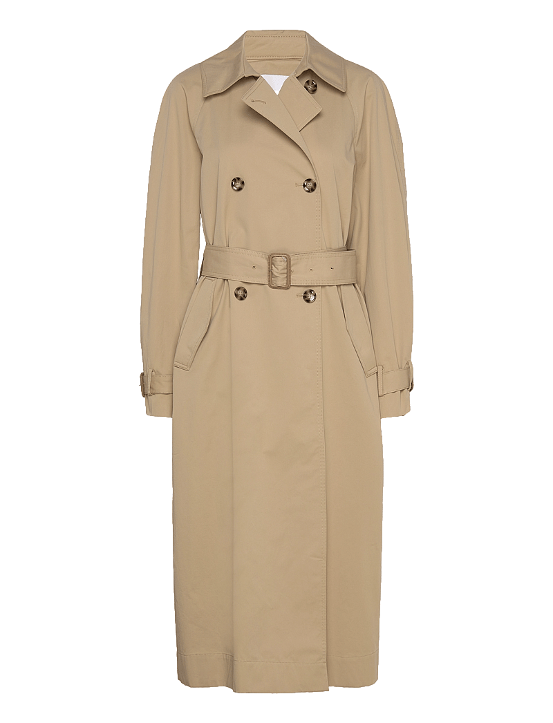 Mango - Double-breasted cotton trench coat - trenchcoats - light beige - 1