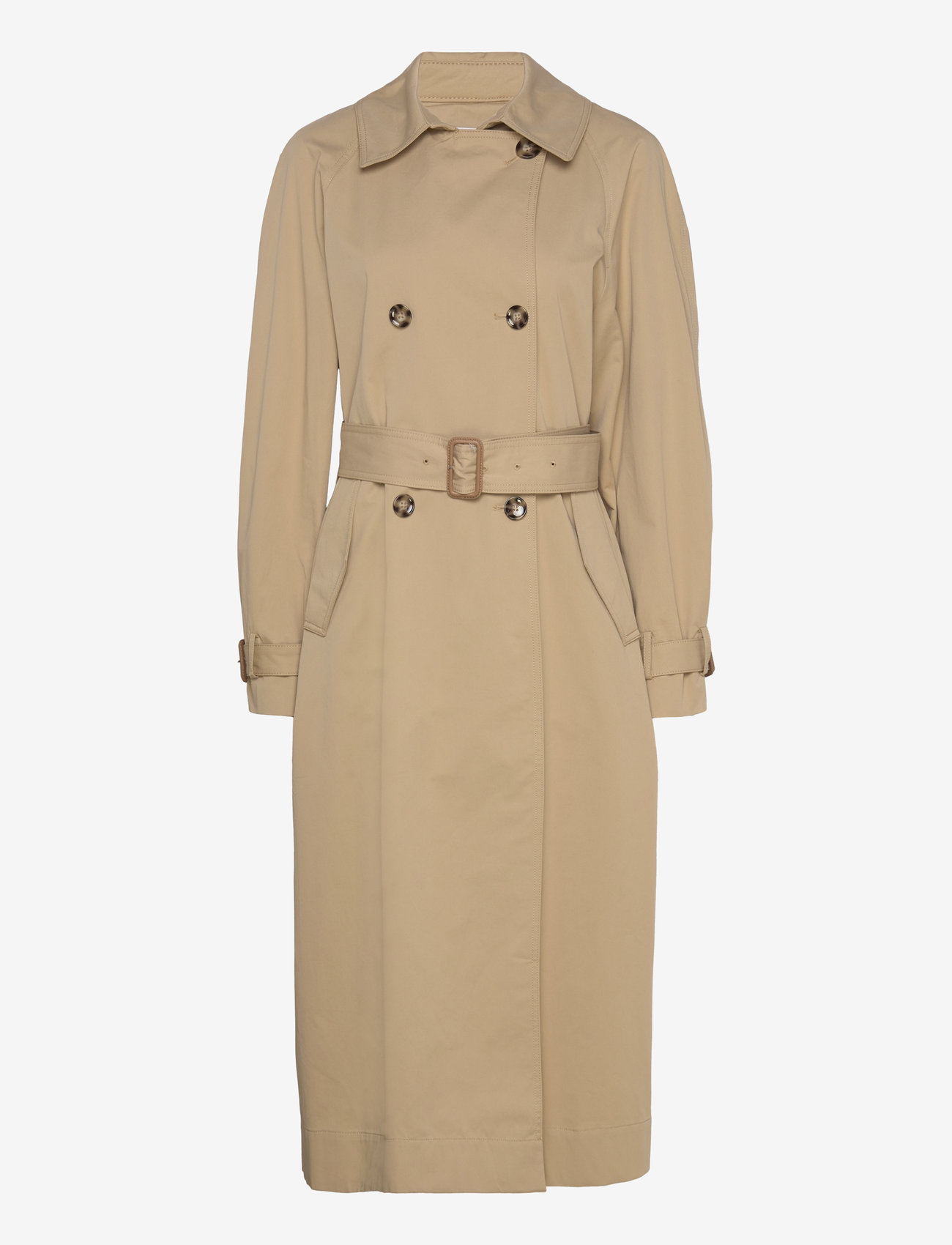 Mango - Double-breasted cotton trench coat - trenchcoats - light beige - 3
