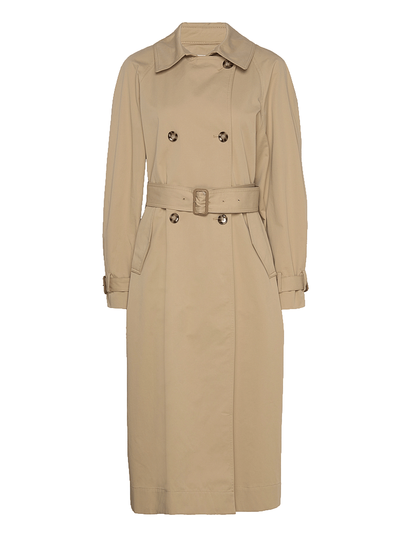 Mango - Double-breasted cotton trench coat - trenchcoats - light beige - 3