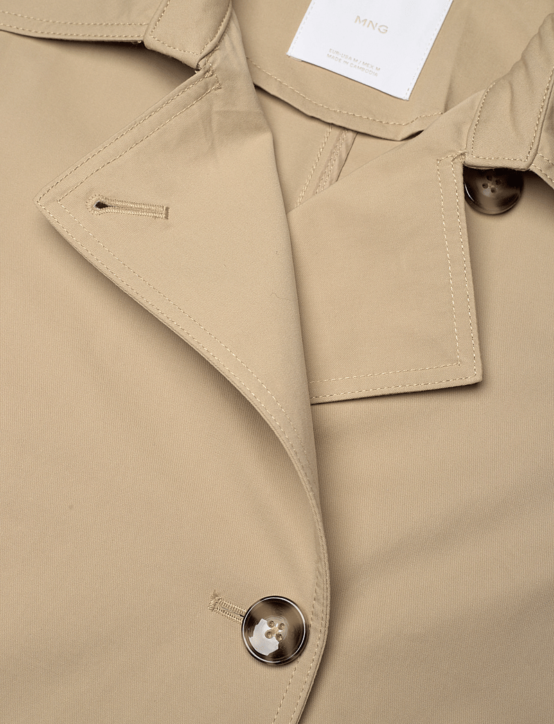 Mango - Double-breasted cotton trench coat - trenchcoats - light beige - 5