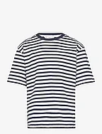 Striped cotton T-shirt - NAVY