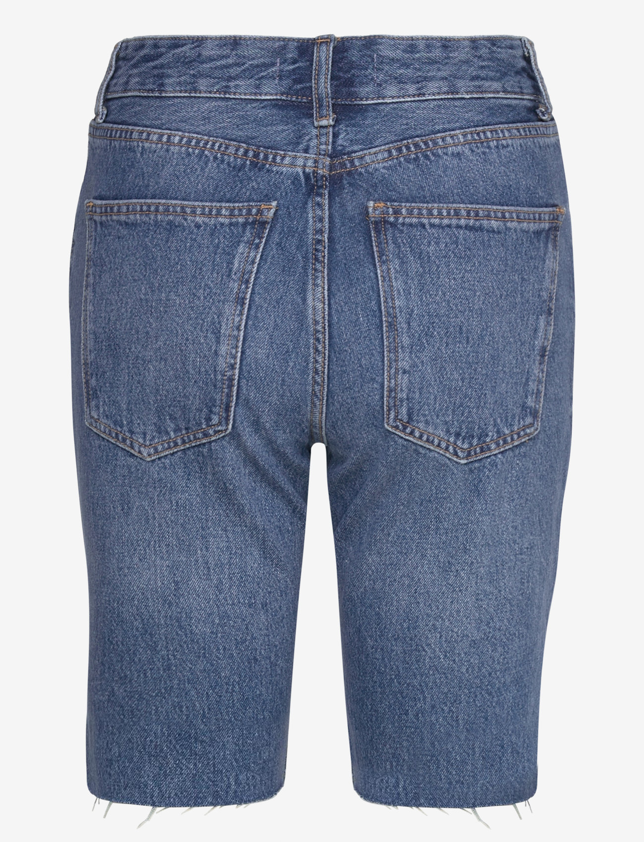 Mango - Denim bermuda shorts with frayed hem - laveste priser - open blue - 2