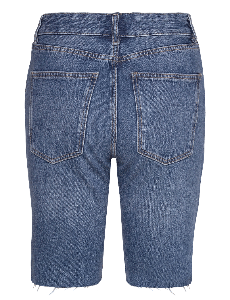 Mango - Denim bermuda shorts with frayed hem - jeansshorts - open blue - 2