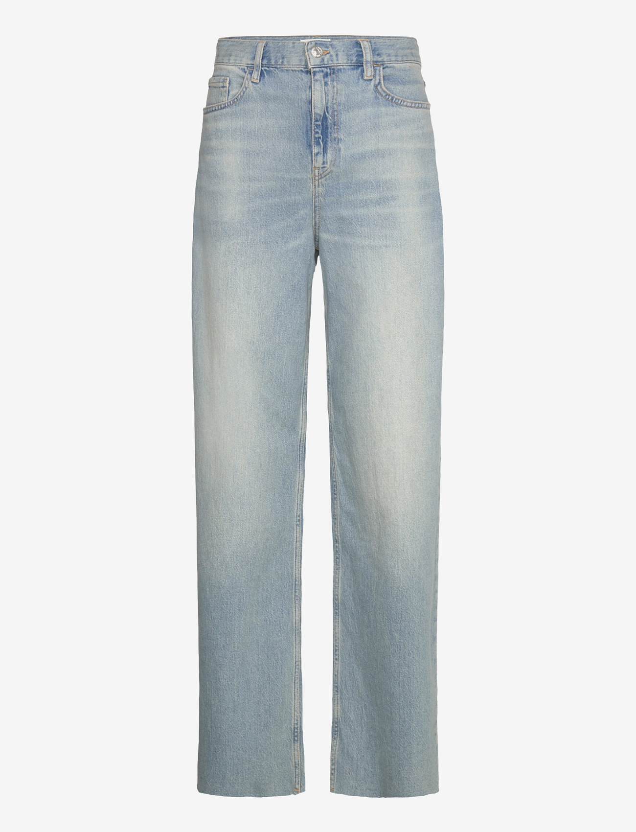 Mango - Mid-rise straight jeans - open blue - 0