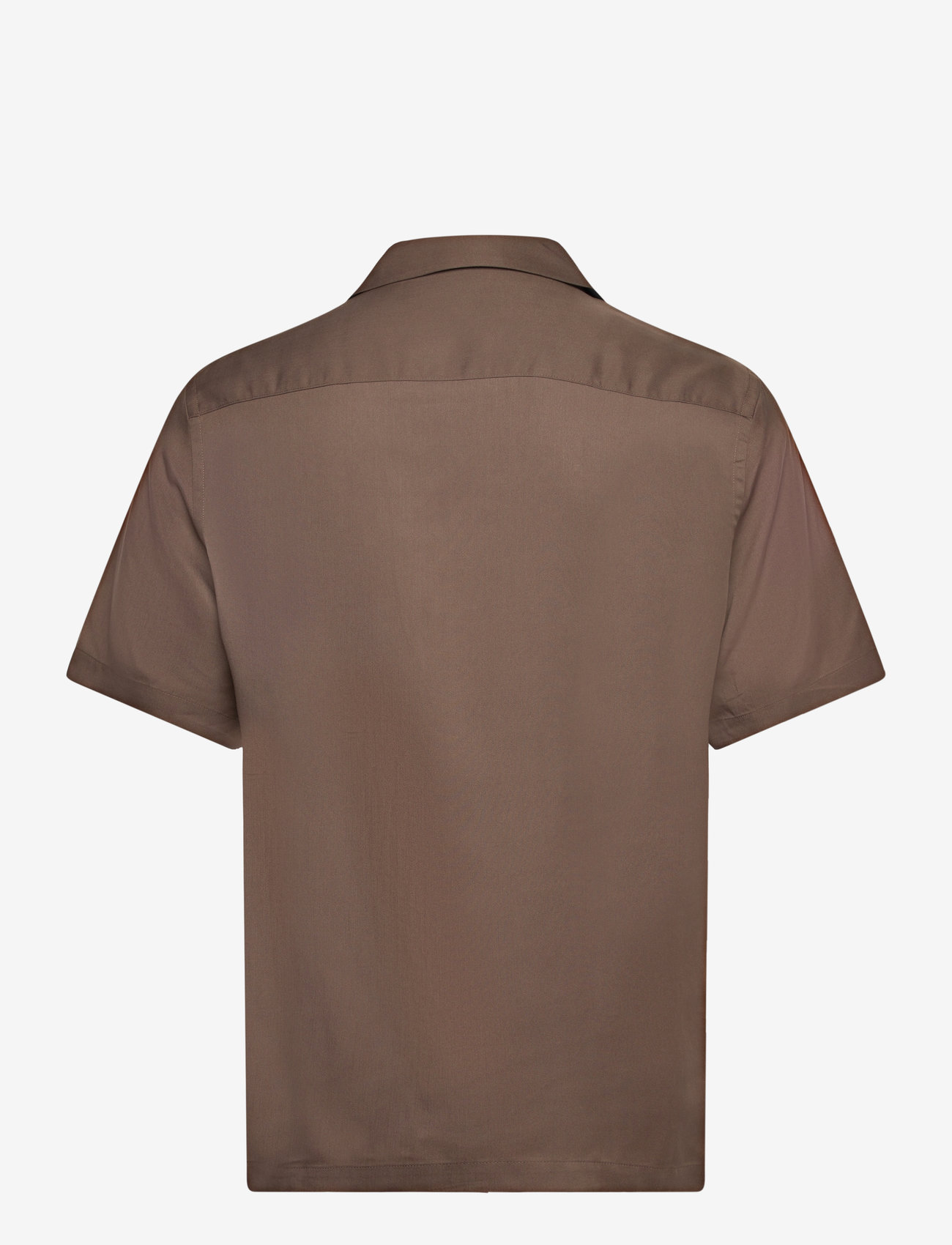 Mango - Regular-fit shirt with bowling collar - kortärmade t-shirts - medium brown - 1