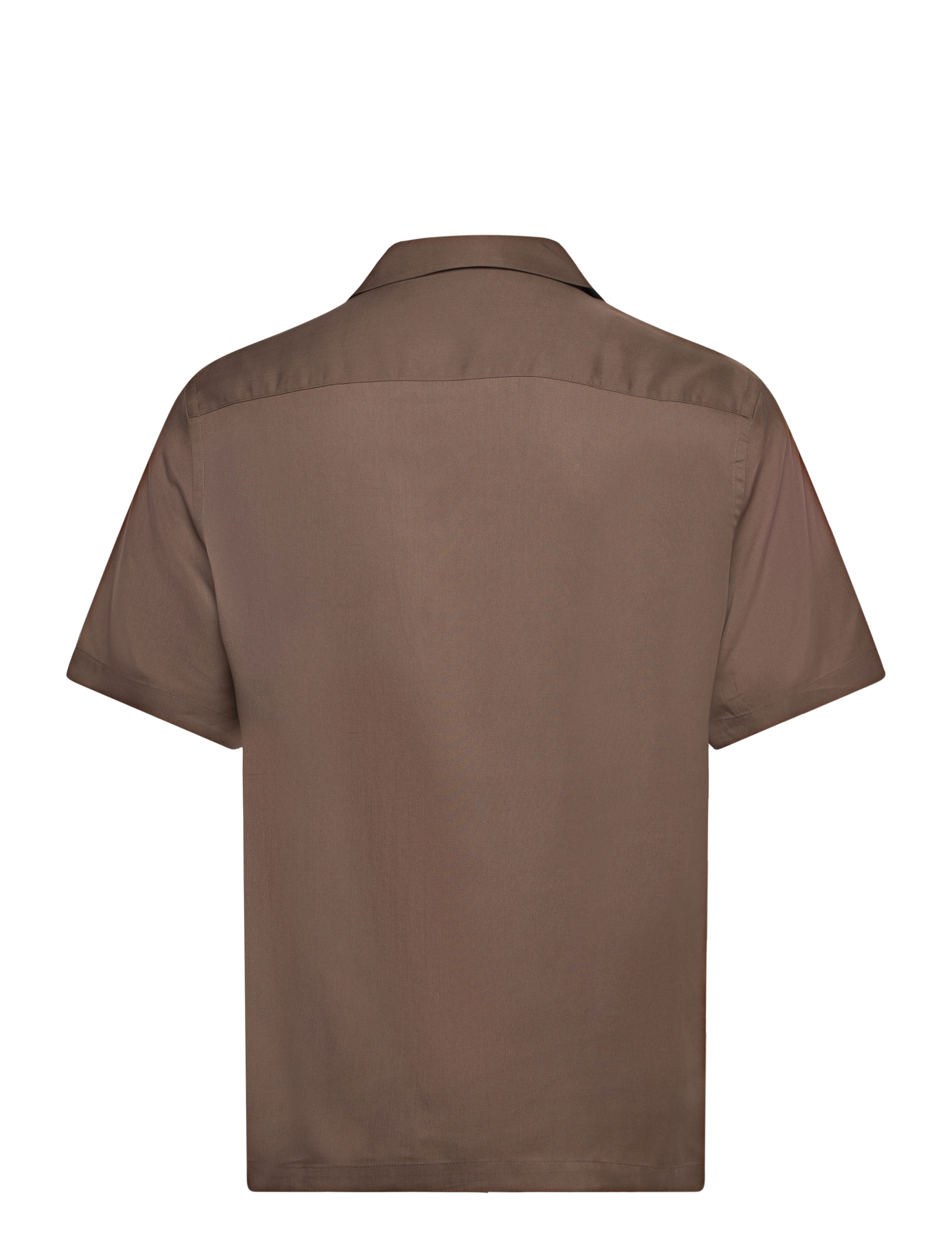 Mango - Regular-fit shirt with bowling collar - kurzärmelig - medium brown - 1