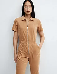 Mango - Corduroy jumpsuit with zip - kvinder - medium brown - 2