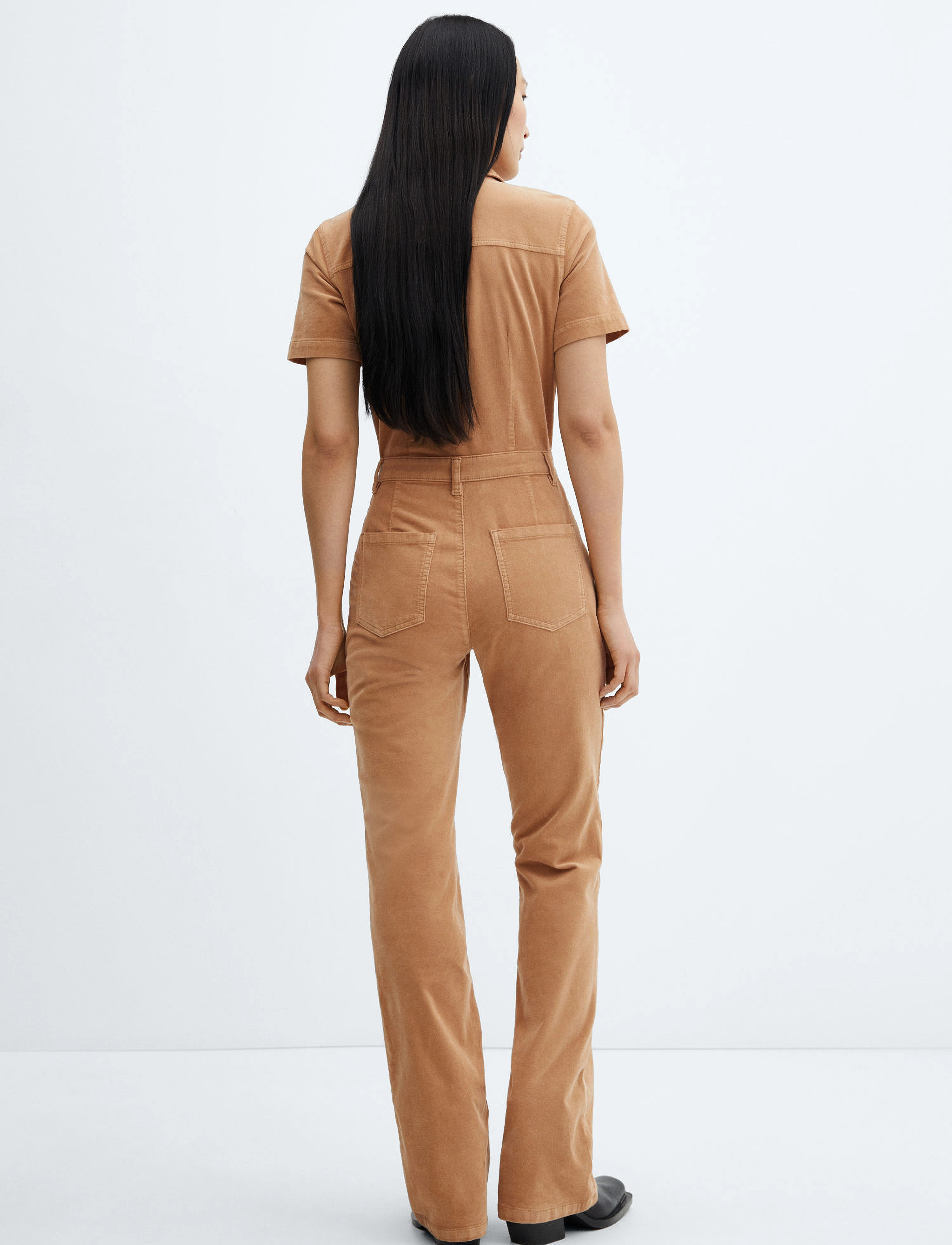 Mango - Corduroy jumpsuit with zip - jumpsuits - medium brown - 3