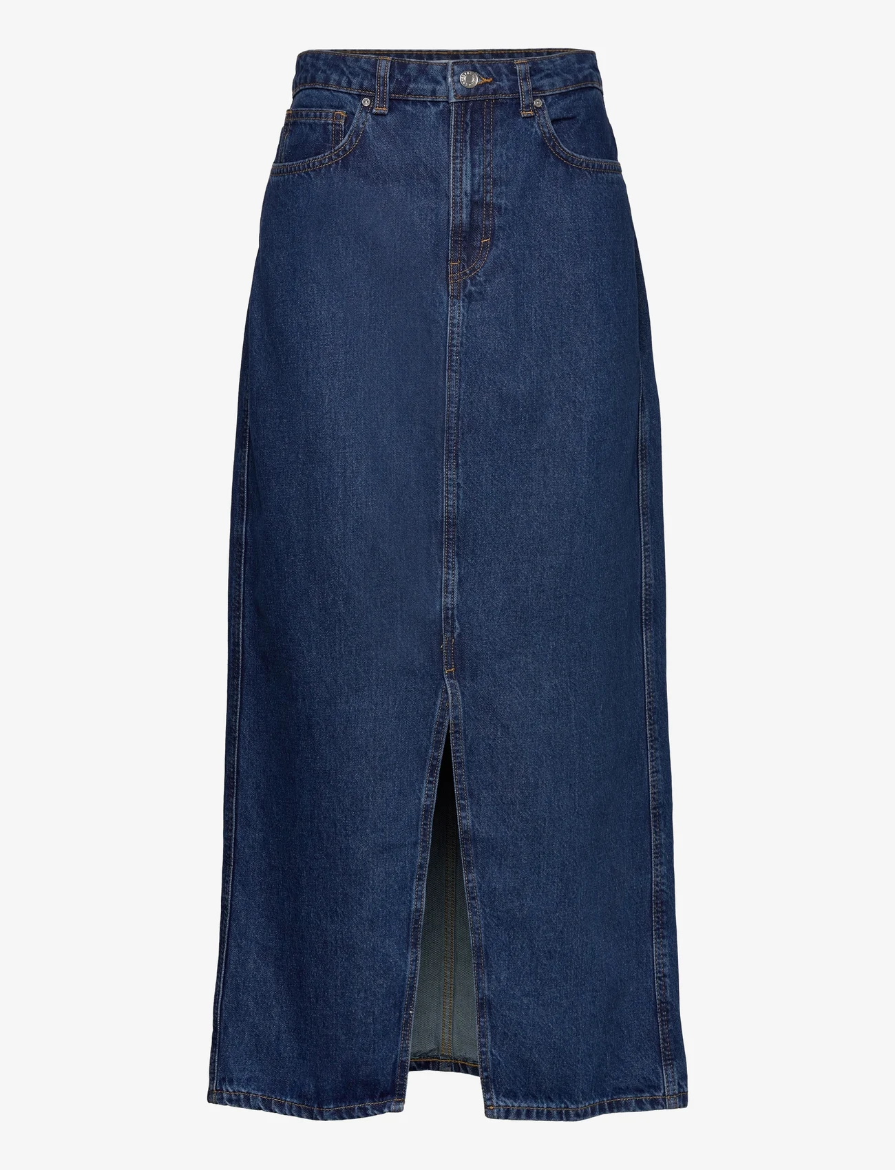 Mango - Slit denim skirt - farkkuhameet - open blue - 0