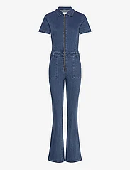 Mango - Denim zipper jumpsuit - buksedragter - open blue - 0