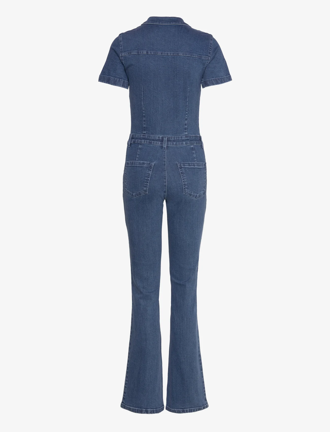 Mango - Denim zipper jumpsuit - buksedragter - open blue - 1
