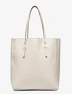 Leather-effect shopper bag - NATURAL WHITE