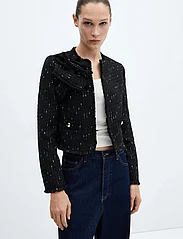 Mango - Tweed jacket with lurex details - festtøj til outletpriser - black - 2