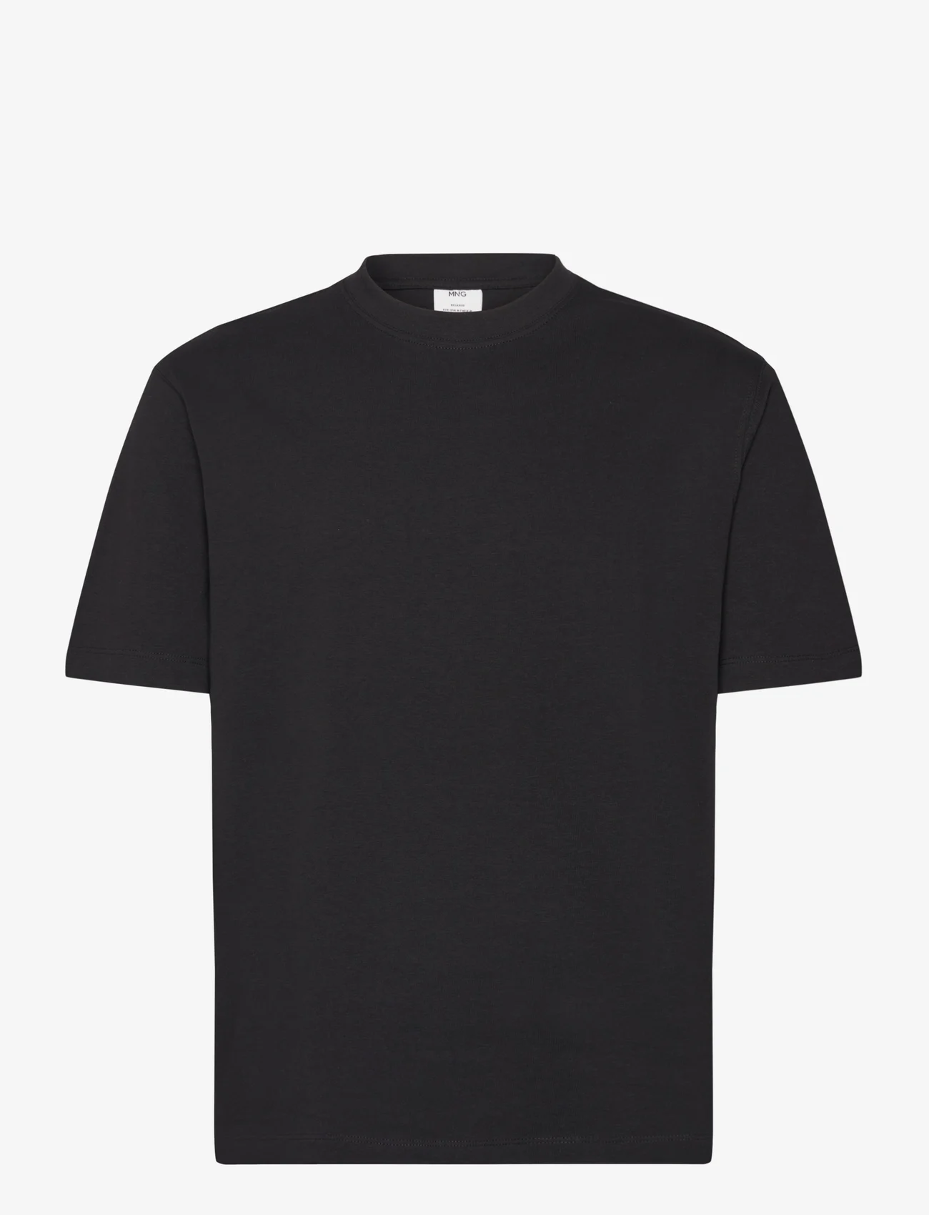 Mango - Basic 100% cotton relaxed-fit t-shirt - alhaisimmat hinnat - black - 0