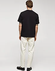 Mango - Basic 100% cotton relaxed-fit t-shirt - lägsta priserna - black - 3